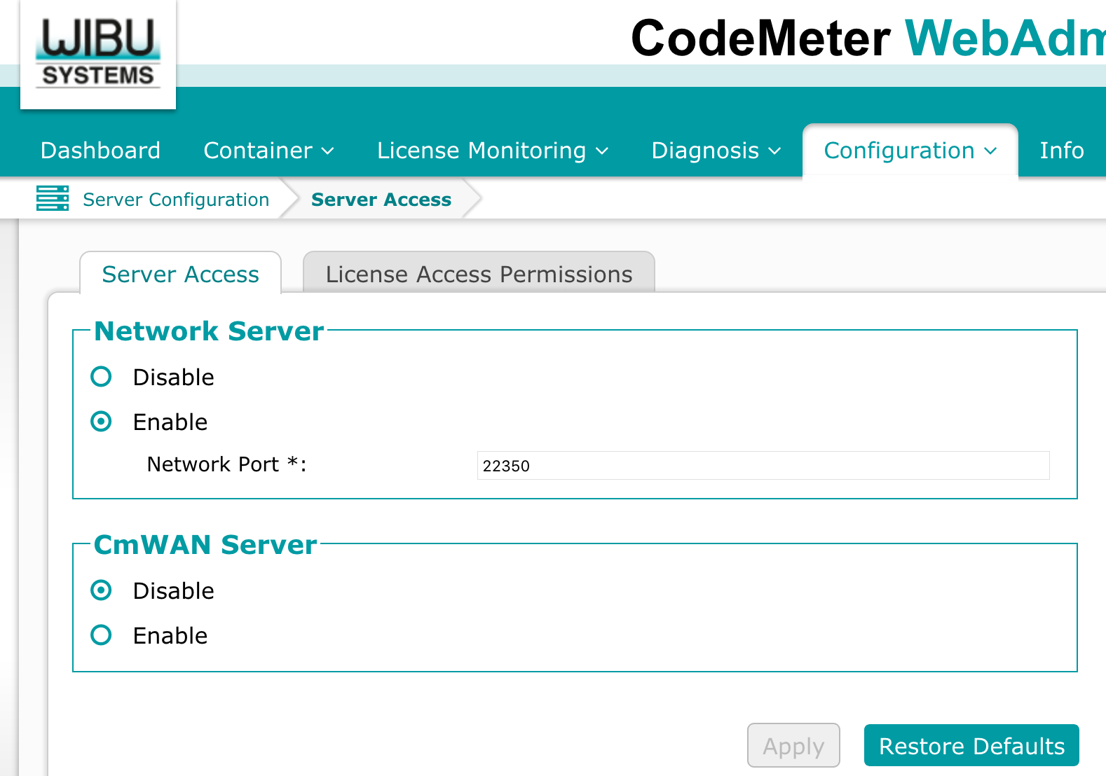 codemeter runtime server user account